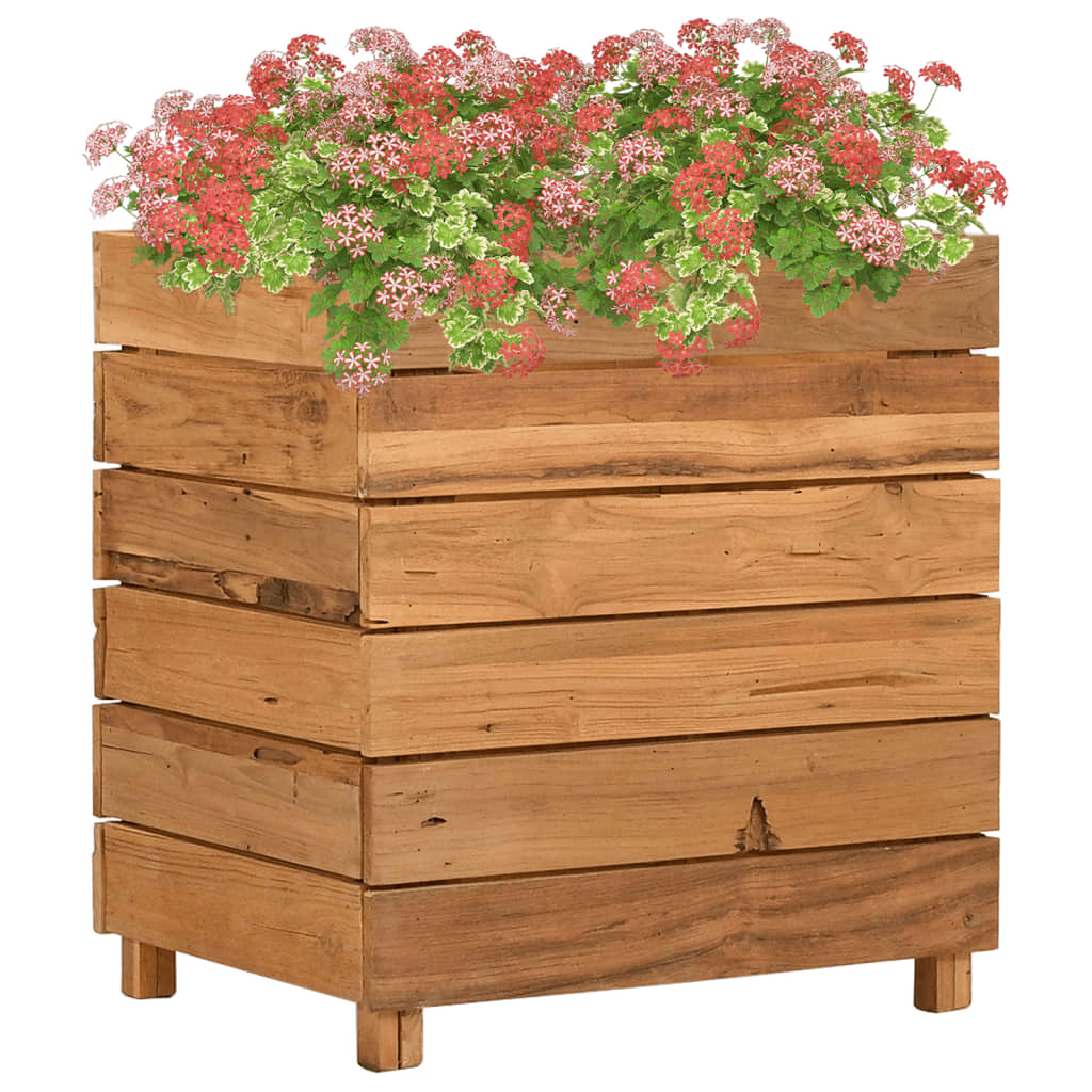 Raised Bed Recycled Teak Wood And Steel