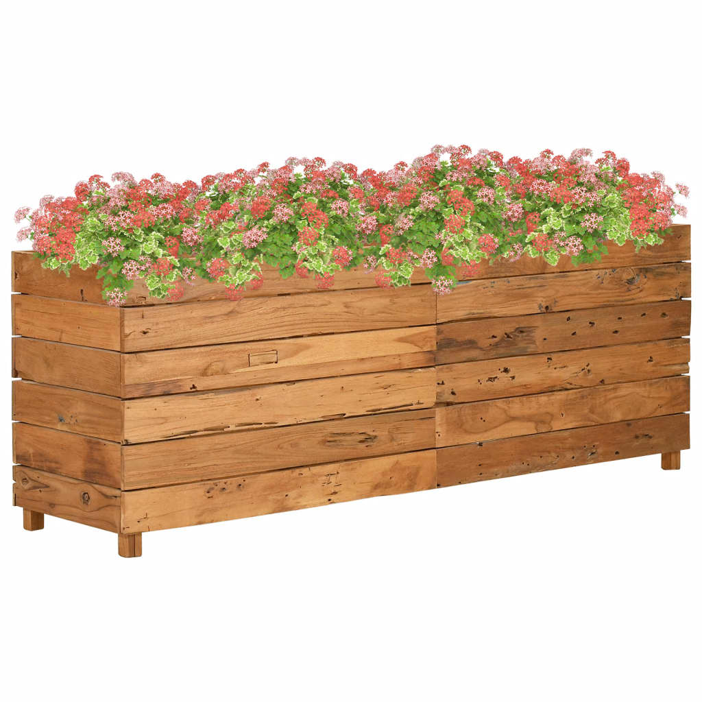 Raised Bed Recycled Teak Wood And Steel