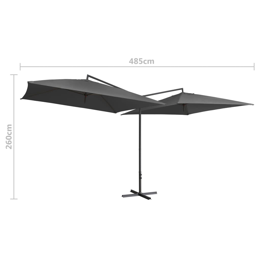 Double Parasol With Steel Pole 250X250 Cm