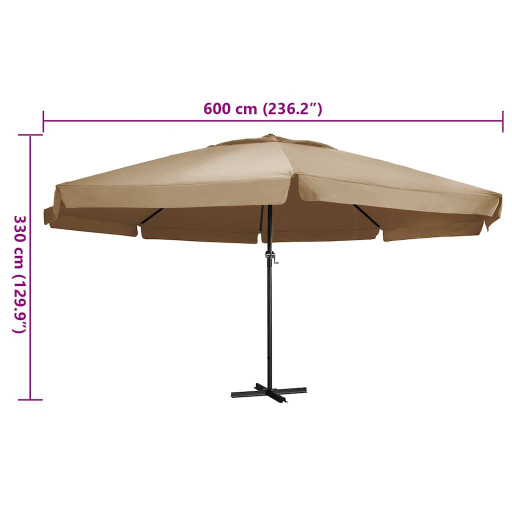 Garden Parasol With Aluminium Pole