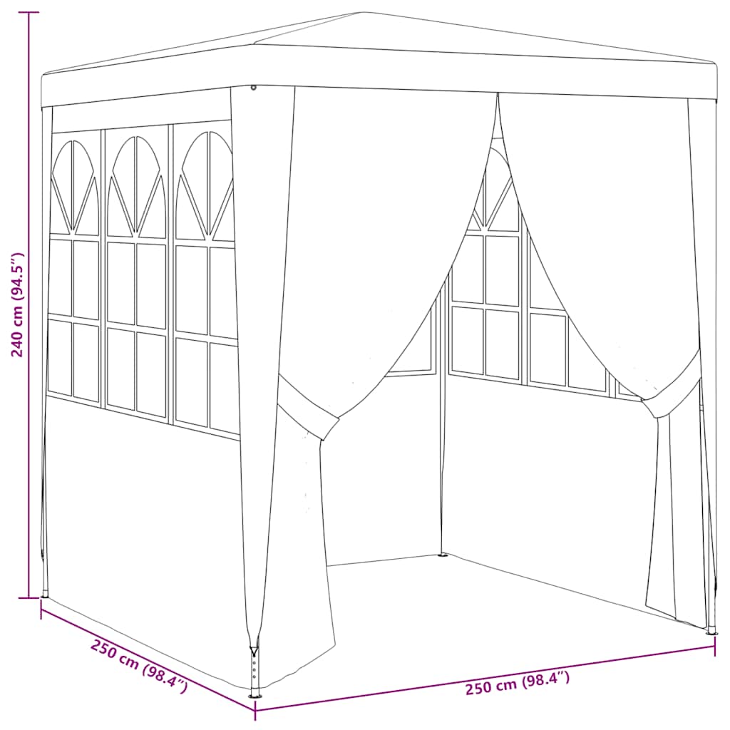 Professional Party Tent With Side Walls 90 G/M²