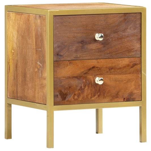 Bedside Cabinet 40X35X50 Cm Solid Mango Wood