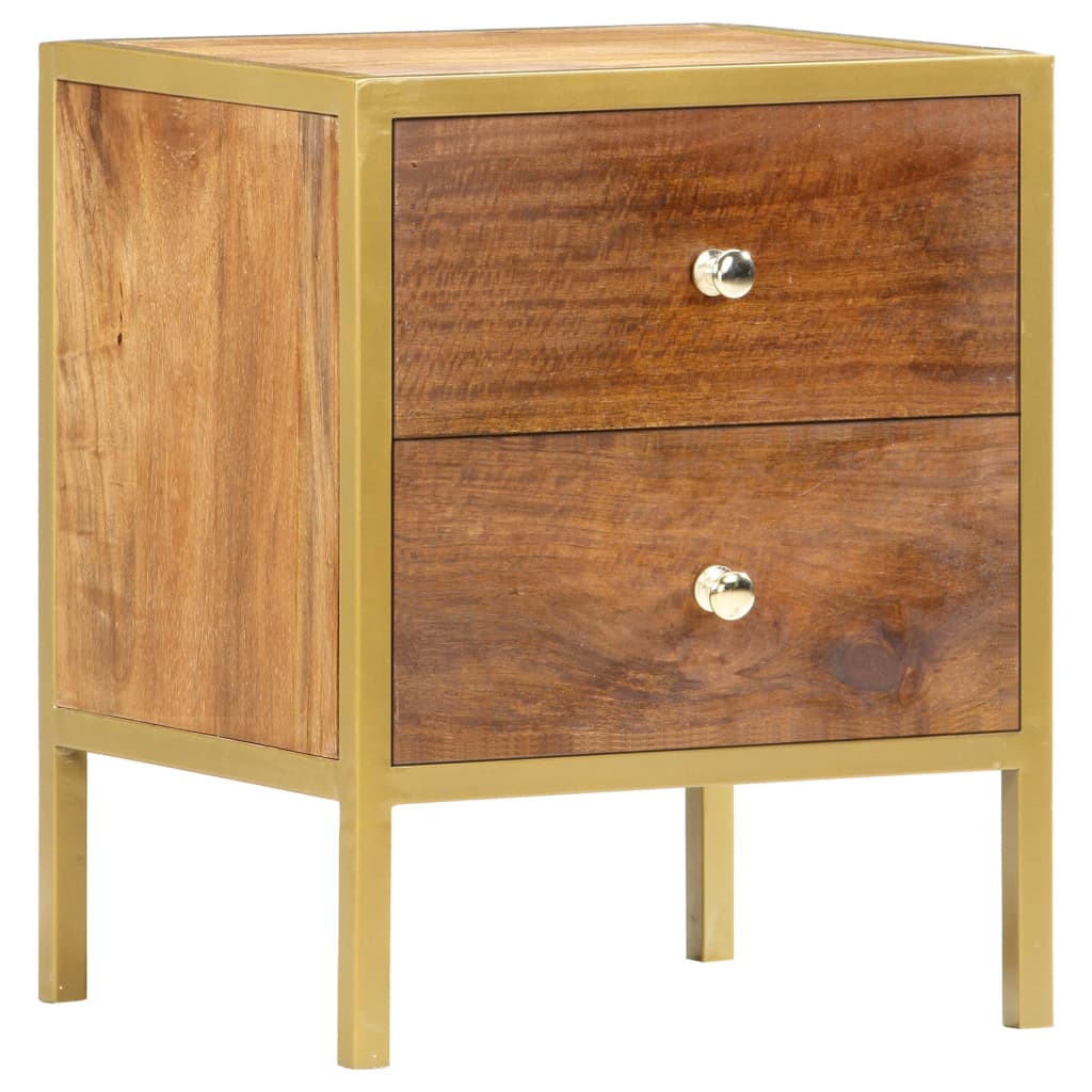 Bedside Cabinet 40X35X50 Cm Solid Mango Wood