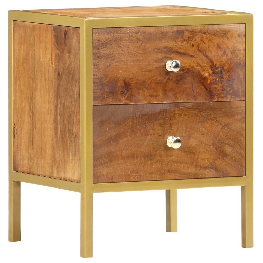 Bedside Cabinet 40X35X50 Cm Solid Mango Wood