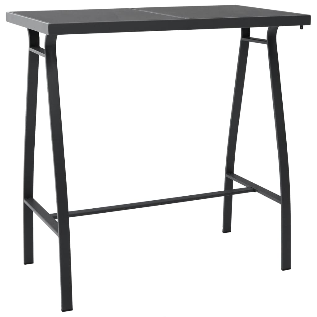 Garden Bar Table Black Tempered Glass