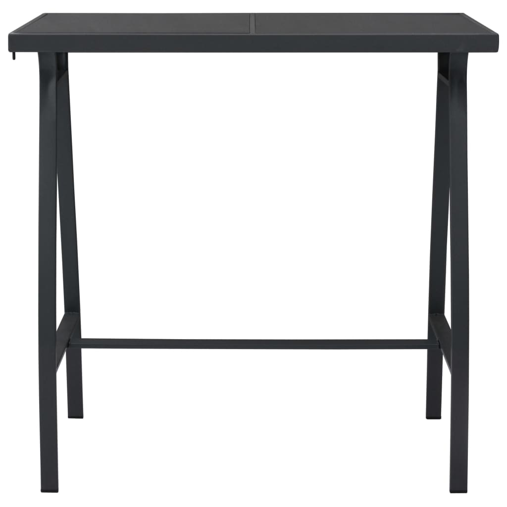 Garden Bar Table Black Tempered Glass