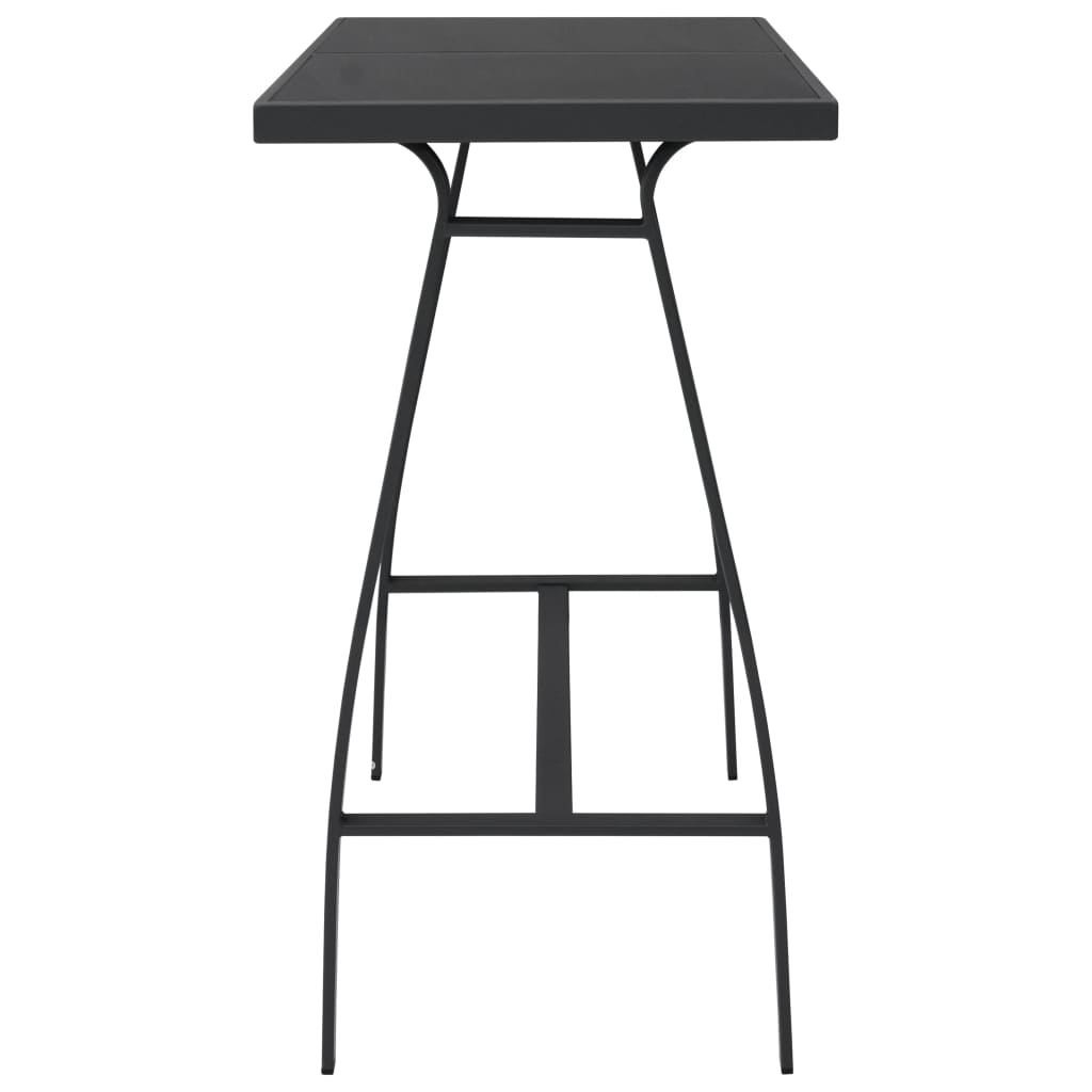 Garden Bar Table Black Tempered Glass