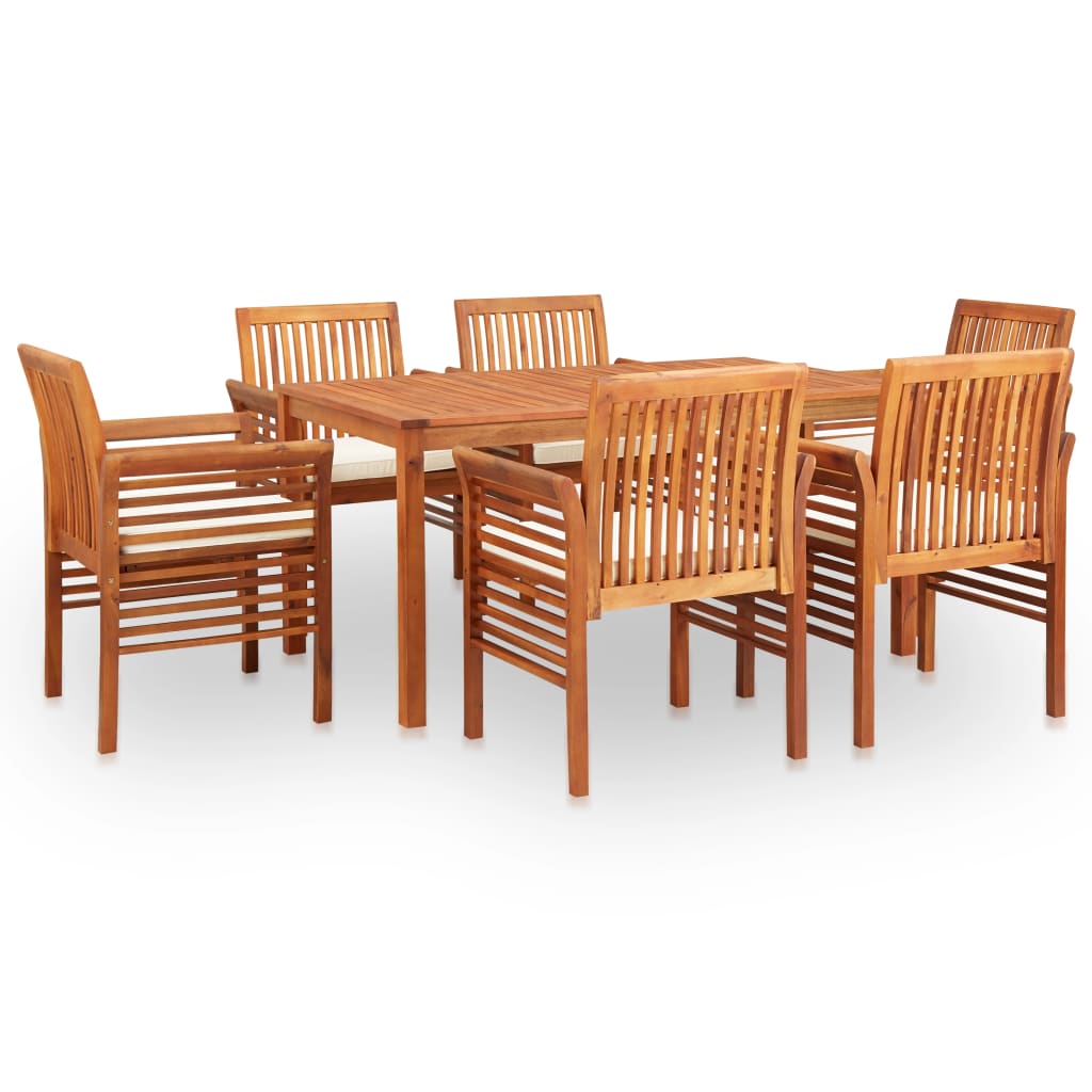 5 Piece Outdoor Dining Set With Cushions Solid Wood Acacia