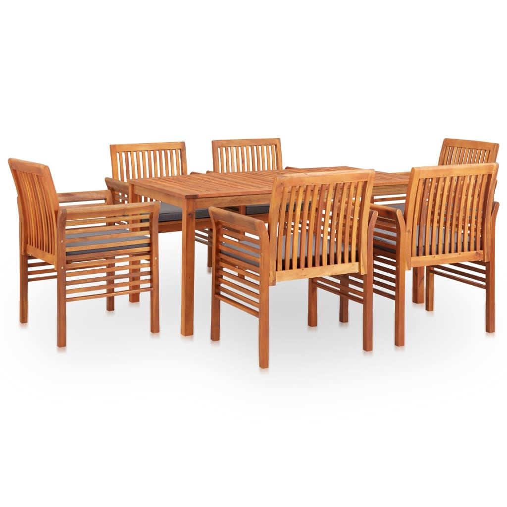 5 Piece Outdoor Dining Set With Cushions Solid Wood Acacia