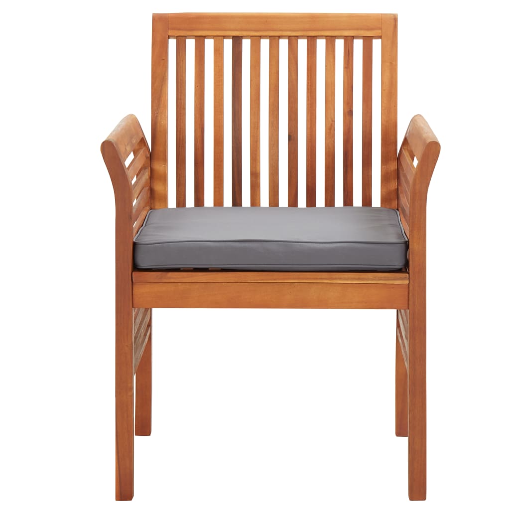7 Piece Outdoor Dining Set With Cushions Solid Wood Acacia