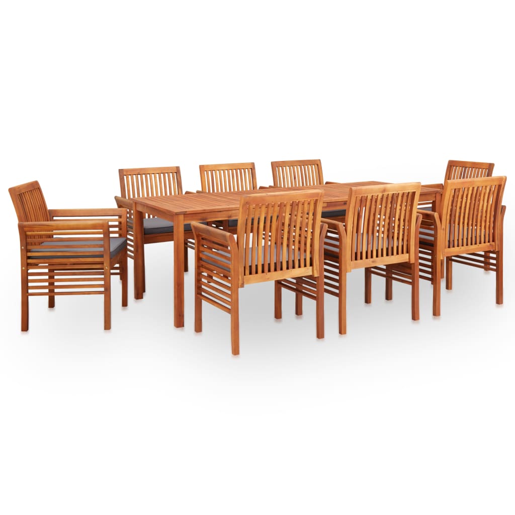 7 Piece Outdoor Dining Set With Cushions Solid Wood Acacia