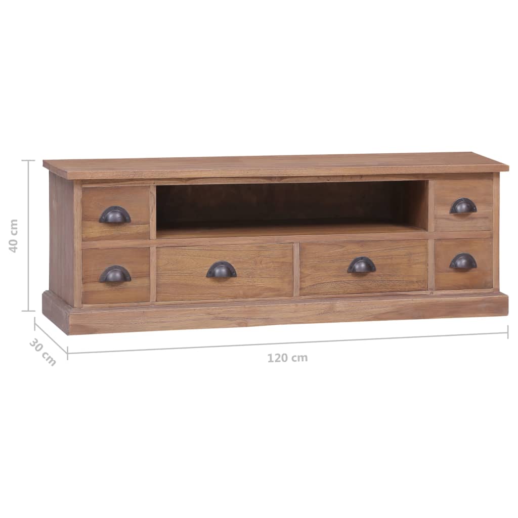 Tv Cabinet 120X30X40 Cm Solid Teak Wood