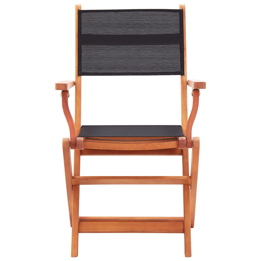 Folding Garden Chairs 4 Pcs Solid Eucalyptus Wood And Textilene