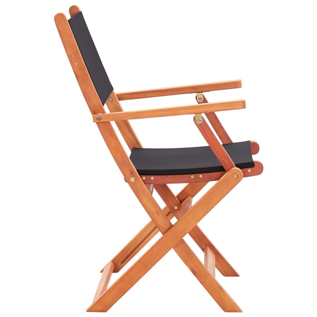 Folding Garden Chairs 4 Pcs Solid Eucalyptus Wood And Textilene