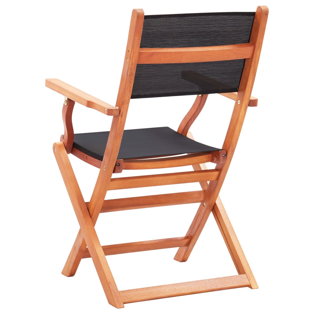 Folding Garden Chairs 4 Pcs Solid Eucalyptus Wood And Textilene