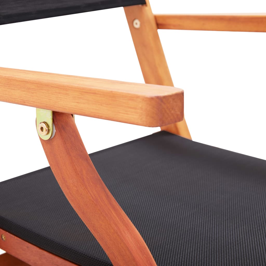 Folding Garden Chairs 4 Pcs Solid Eucalyptus Wood And Textilene