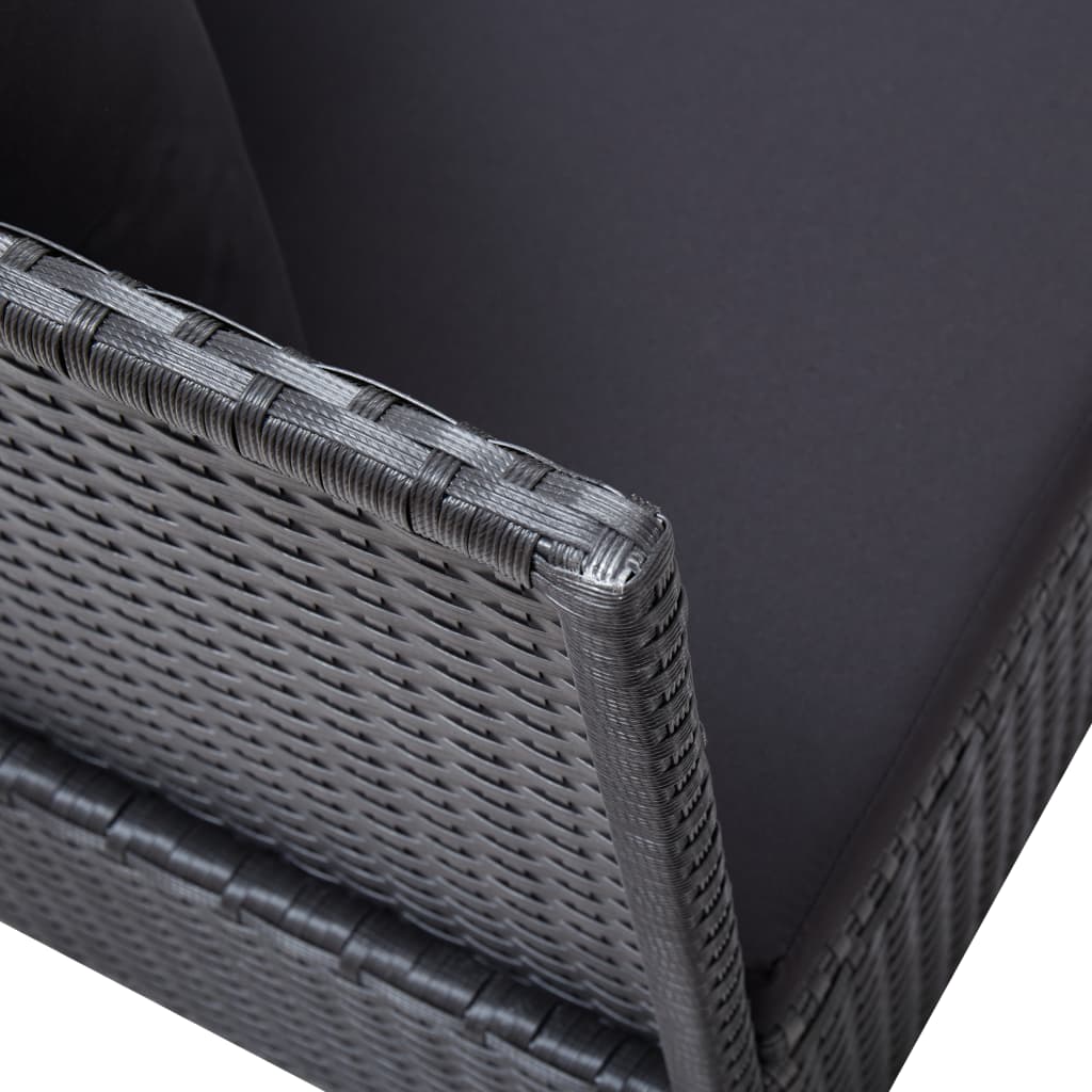 Garden Bed With Cushion And Pillow Poly Rattan