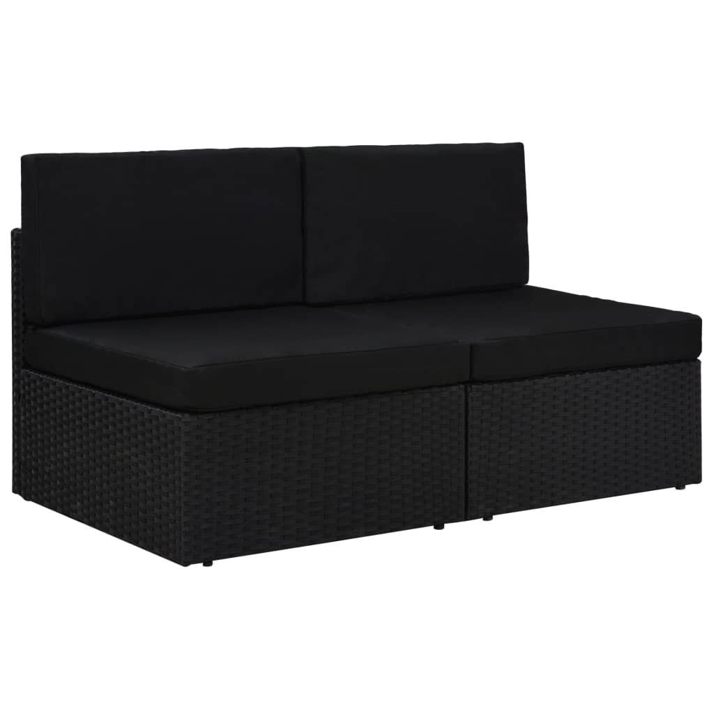 Sectional Sofa 2-Seater Poly Rattan