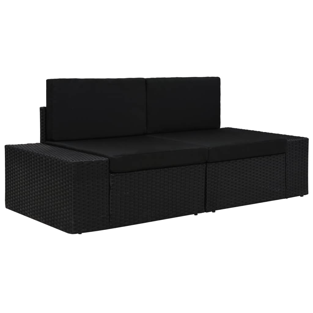 Sectional Sofa 2-Seater Poly Rattan