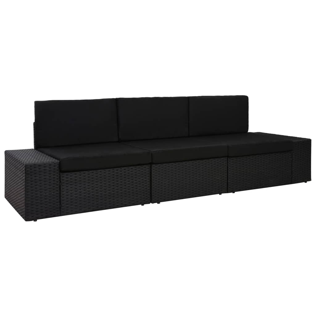 Sectional Sofa 2-Seater Poly Rattan