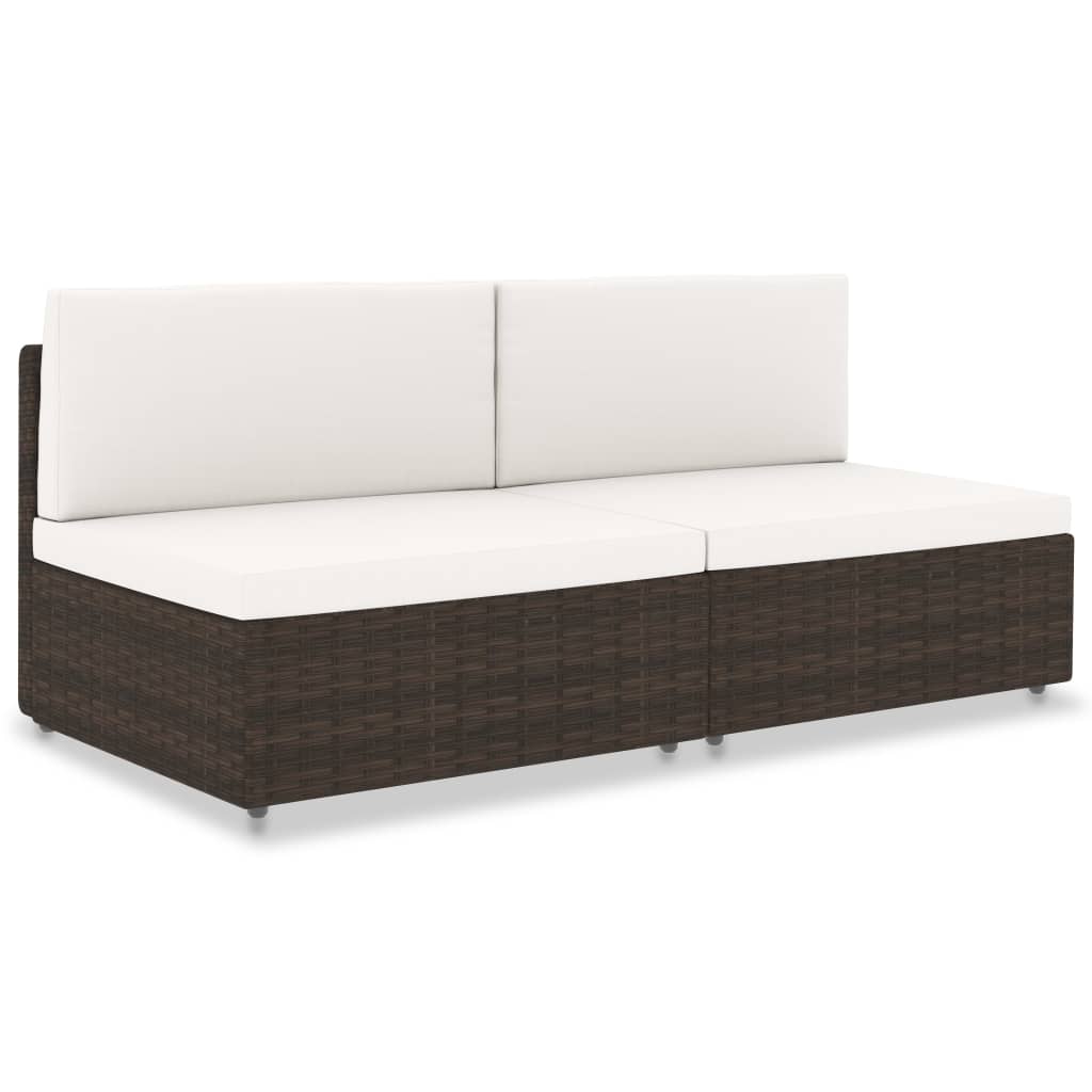 Sectional Sofa 2-Seater Poly Rattan