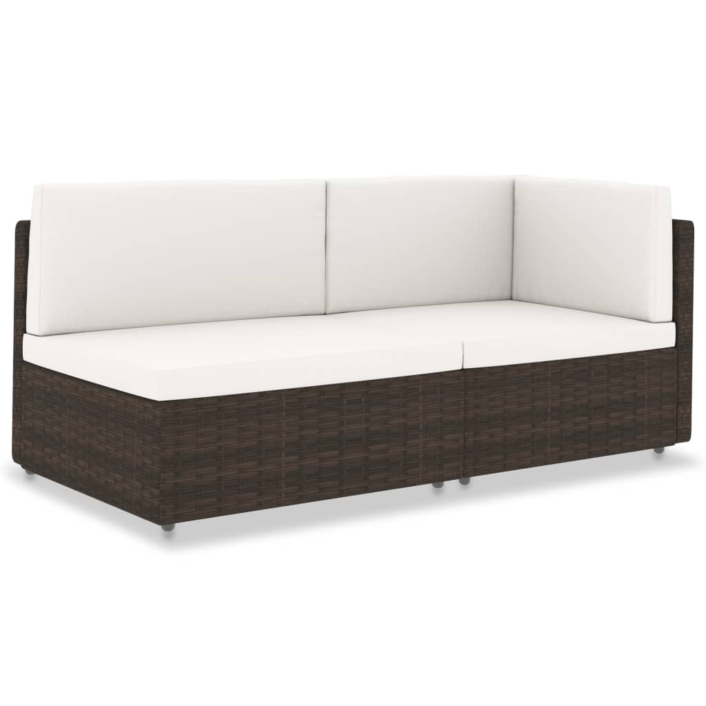 Sectional Sofa 2-Seater Poly Rattan