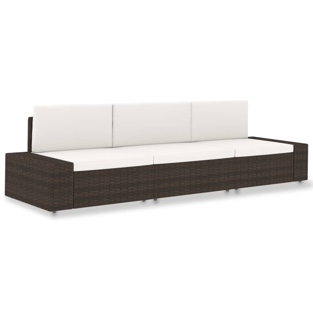 Sectional Sofa 2-Seater Poly Rattan