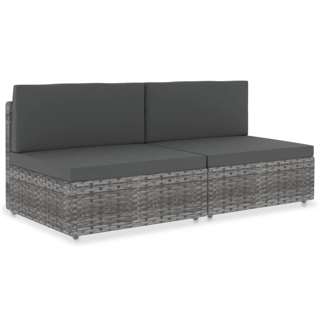 Sectional Sofa 2-Seater Poly Rattan