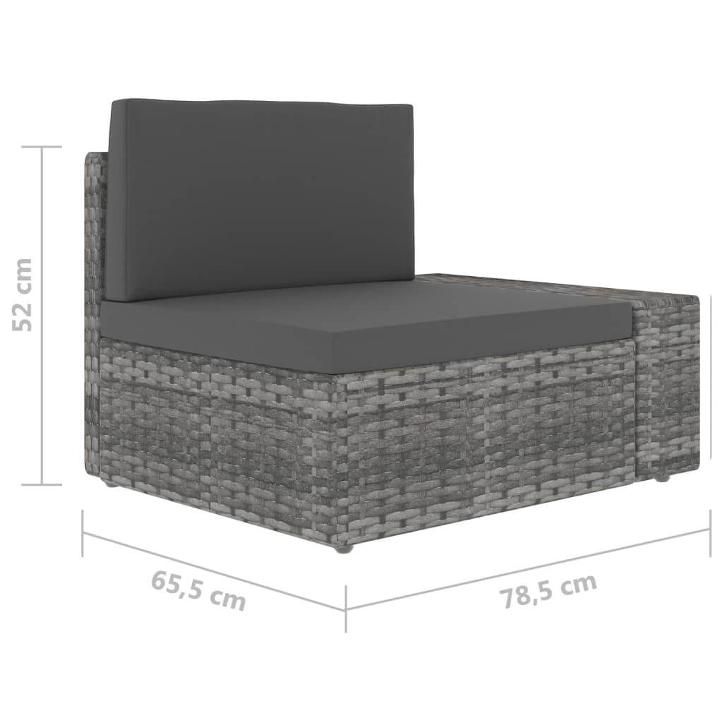 Sectional Sofa 2-Seater Poly Rattan
