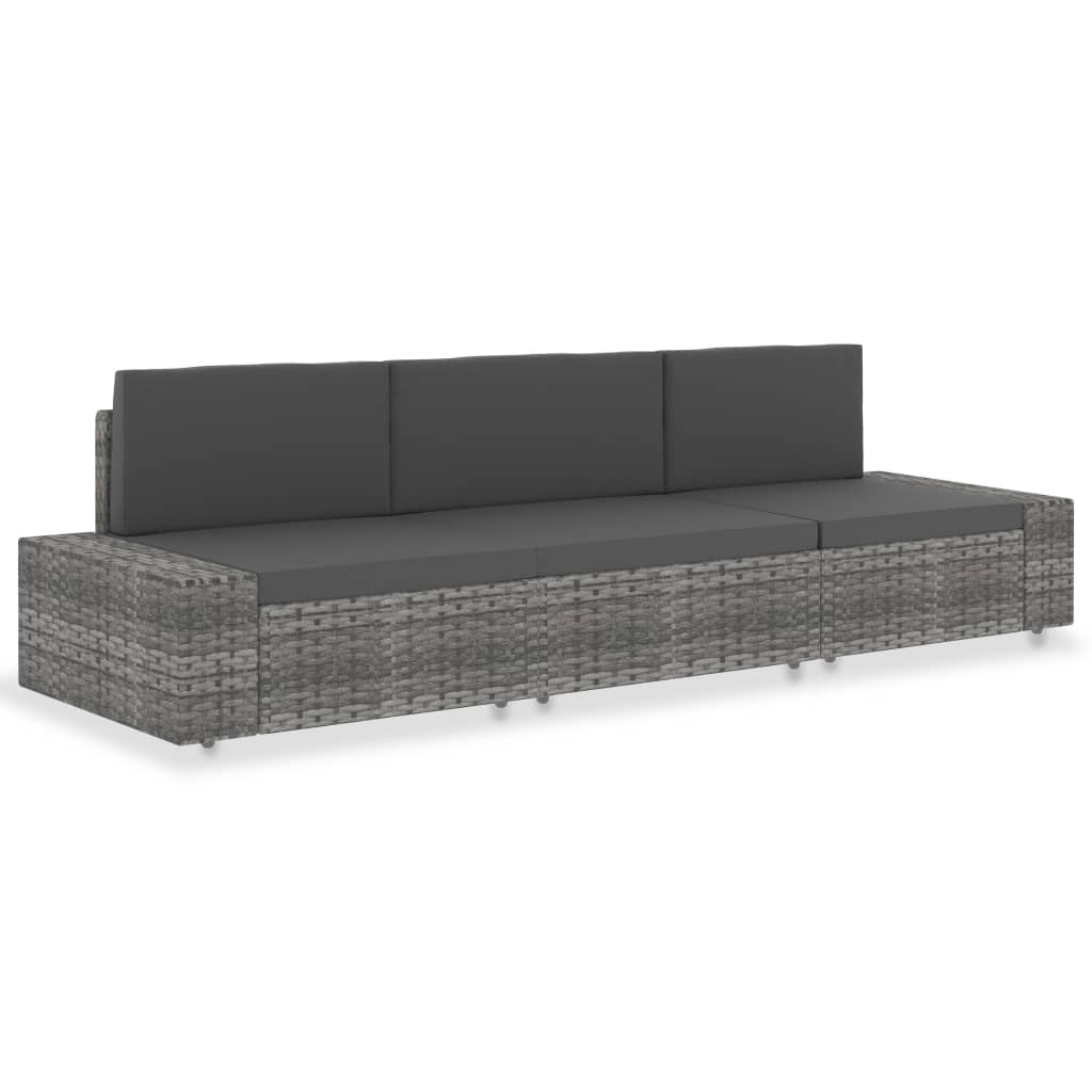 Sectional Sofa 2-Seater Poly Rattan