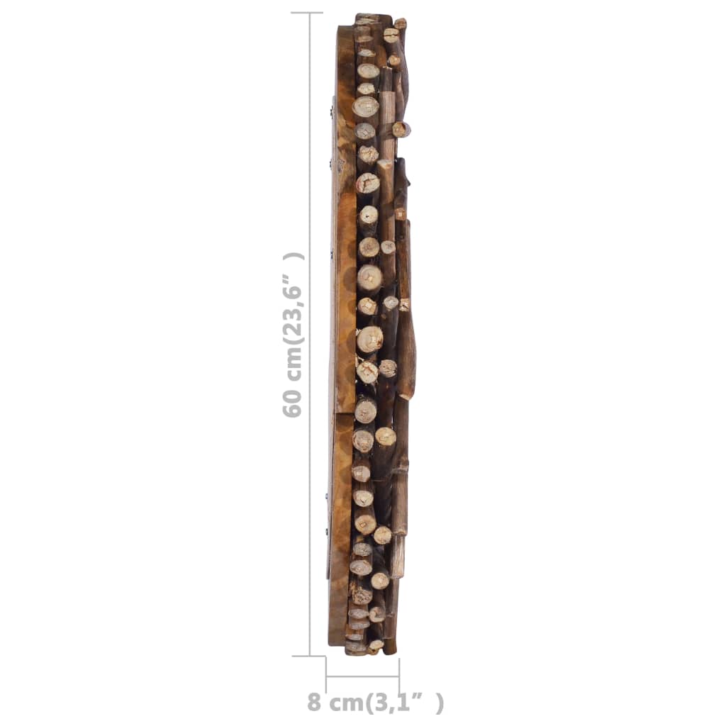 Wall Mirror 60 Cm Teak Round
