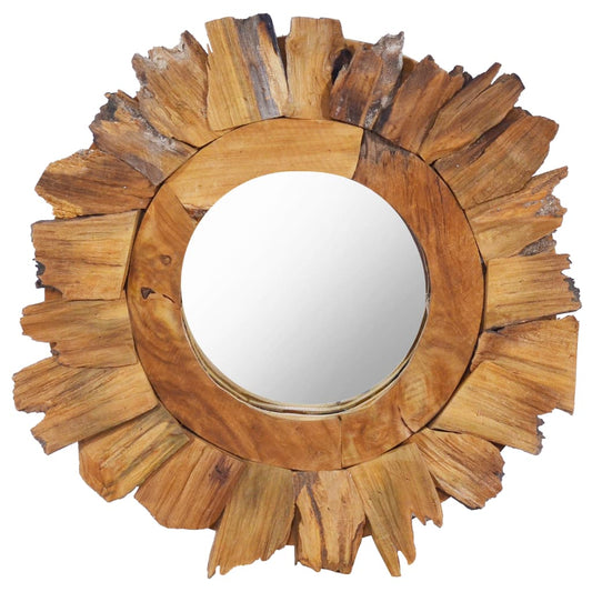 Wall Mirror 40 Cm Teak Round