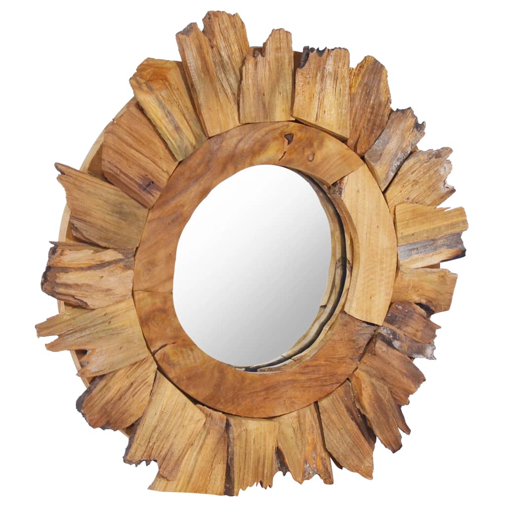 Wall Mirror 40 Cm Teak Round
