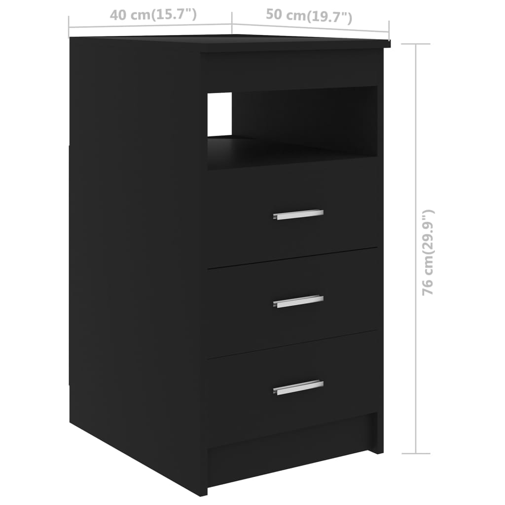 Drawer Cabinet 40X50X76 Cm Engineered Wood