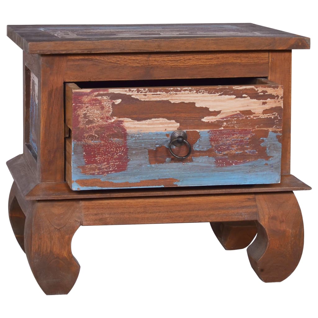 Bedside Cabinet 45X35X40 Cm Reclaimed Teak Wood
