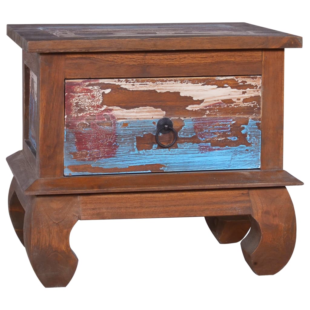 Bedside Cabinet 45X35X40 Cm Reclaimed Teak Wood