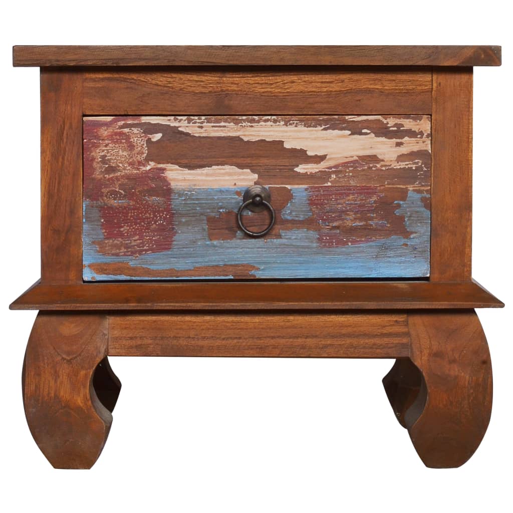 Bedside Cabinet 45X35X40 Cm Reclaimed Teak Wood
