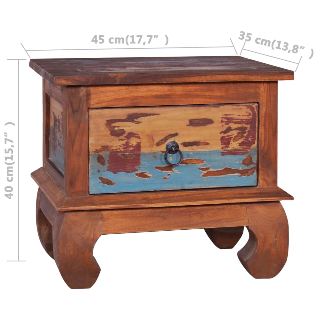 Bedside Cabinet 45X35X40 Cm Reclaimed Teak Wood