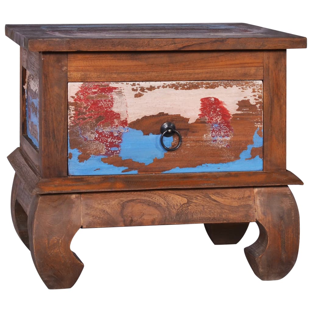 Bedside Cabinet 45X35X40 Cm Reclaimed Teak Wood