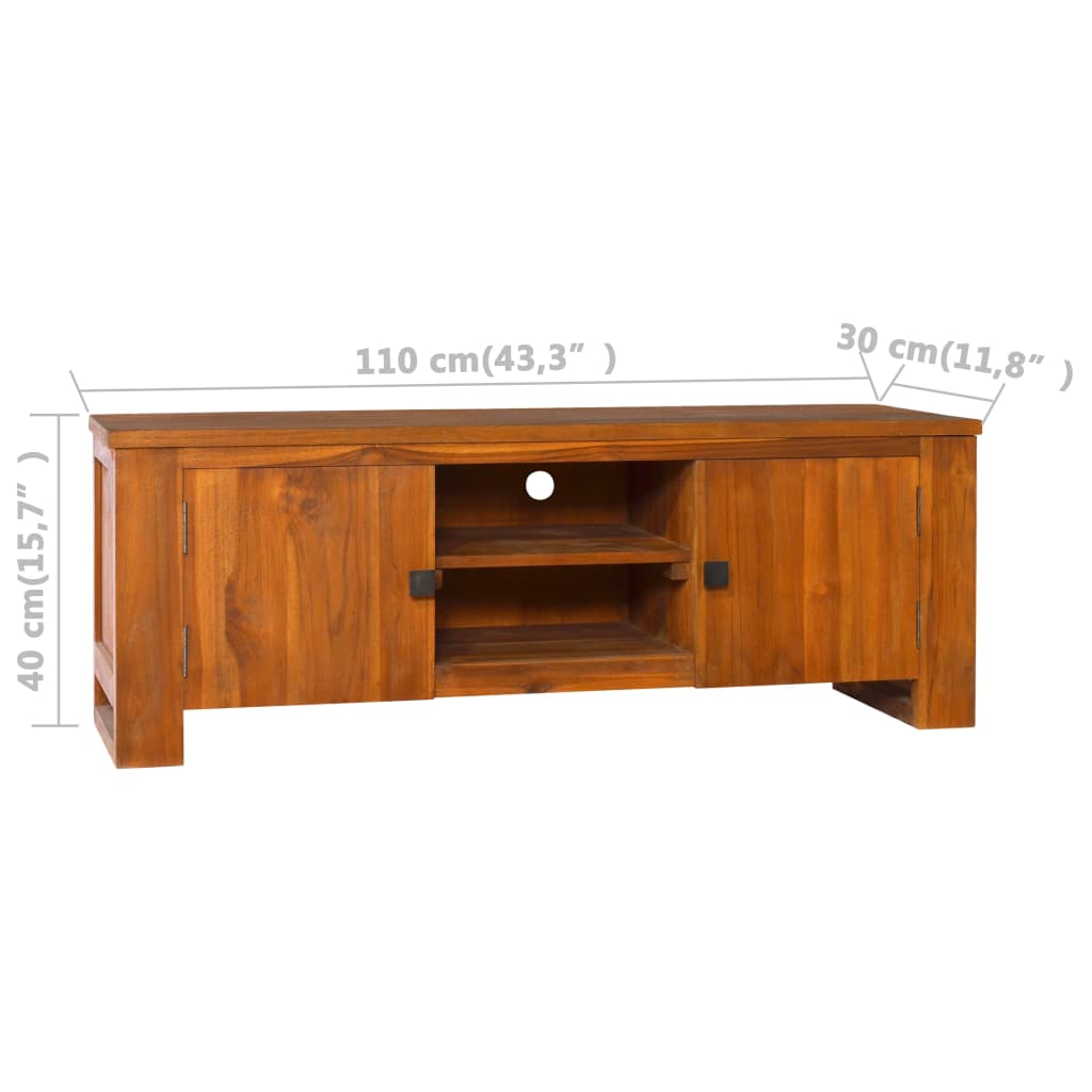 Tv Cabinet 110X30X40 Cm Solid Teak Wood