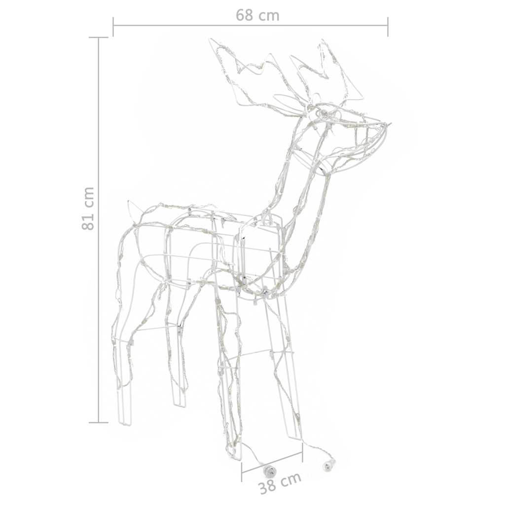 3 Piece Christmas Light Display Reindeers 229 Leds