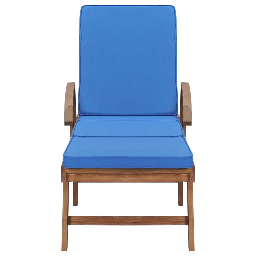 Sun Loungers With Cushions 2 Pcs Solid Teak Wood