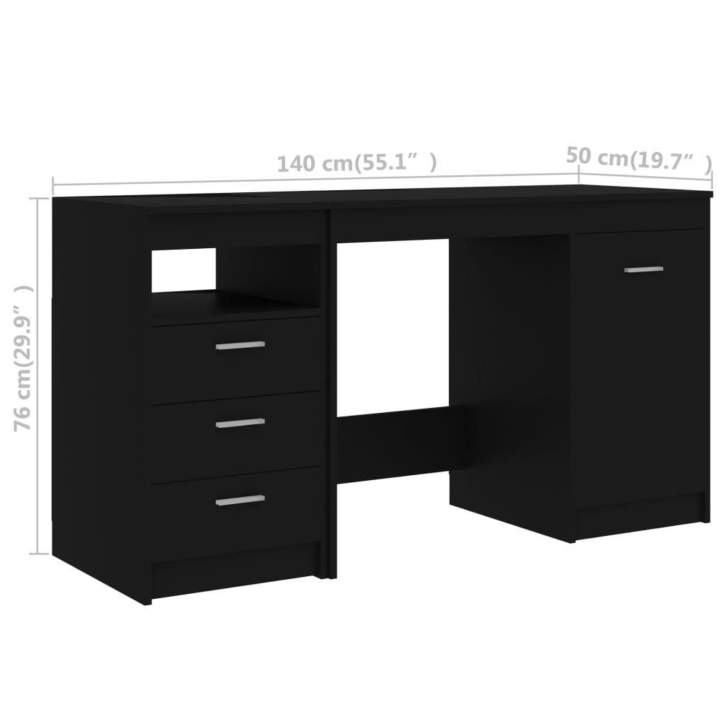 Desk 140X50X76 Cm Engineered Wood