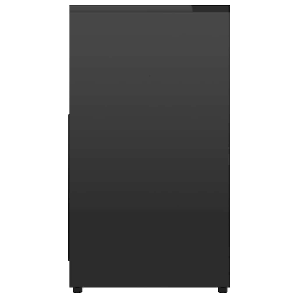 Bathroom Cabinet High Gloss Black 60X33X61 Cm Engineered Wood