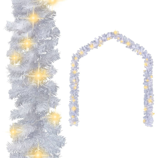 Christmas Garland With Led Lights White 5 M Pvc