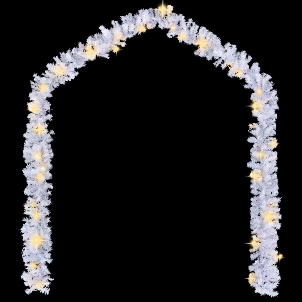 Christmas Garland With Led Lights White 5 M Pvc