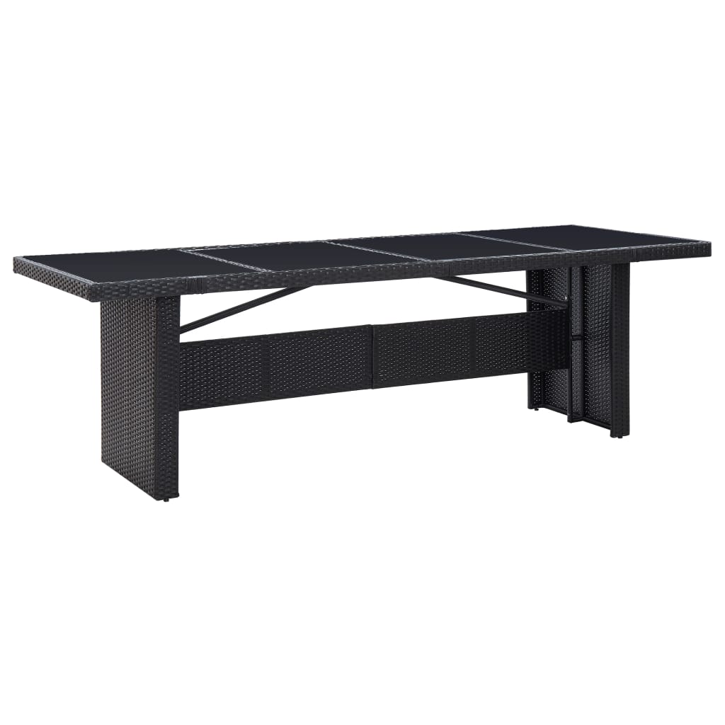 Garden Table 240X90X74 Cm Poly Rattan And Solid Acacia Wood