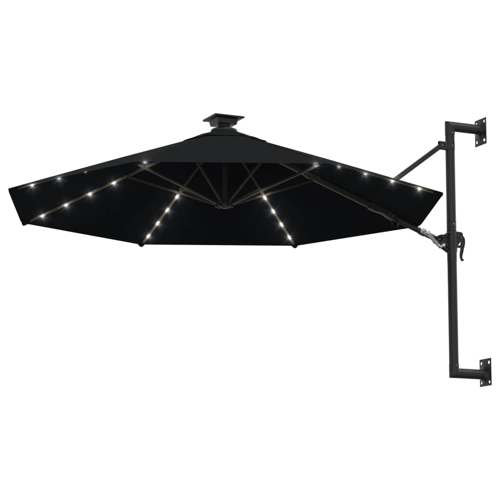 Wall-Mounted Garden Parasol With Leds 300 Cm