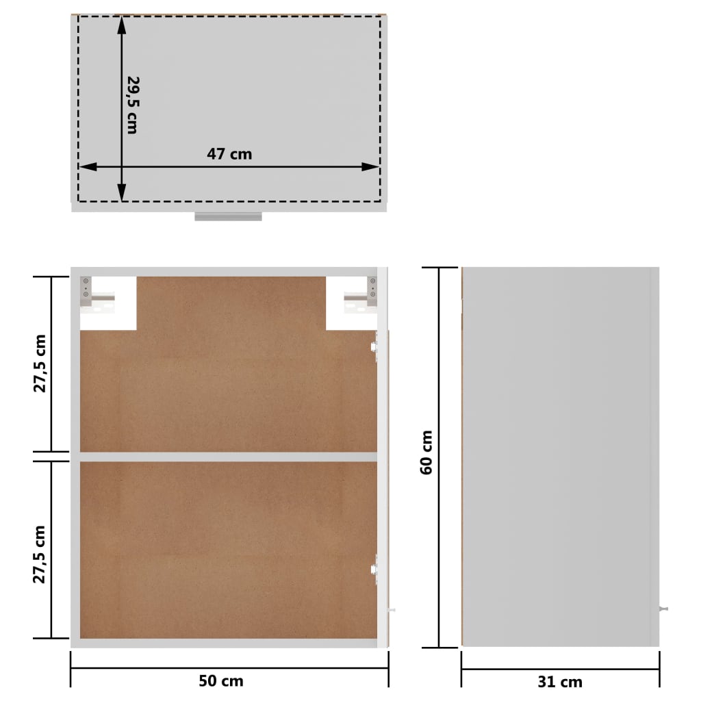 Hanging Cabinet Lyon 50X31X60 Cm Engineered Wood