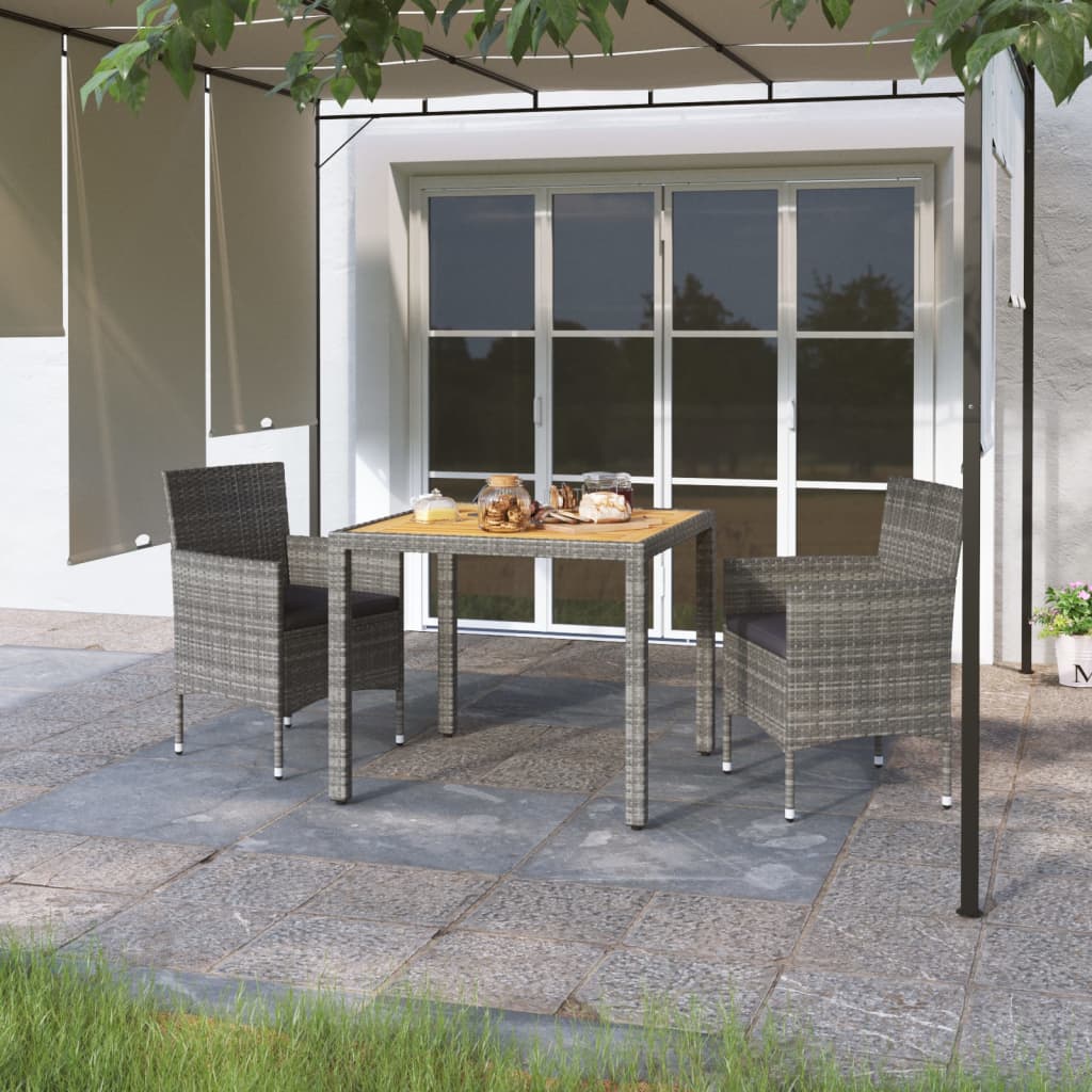 5 Piece Garden Dining Set Poly Rattan And Tempered Glass Beige
